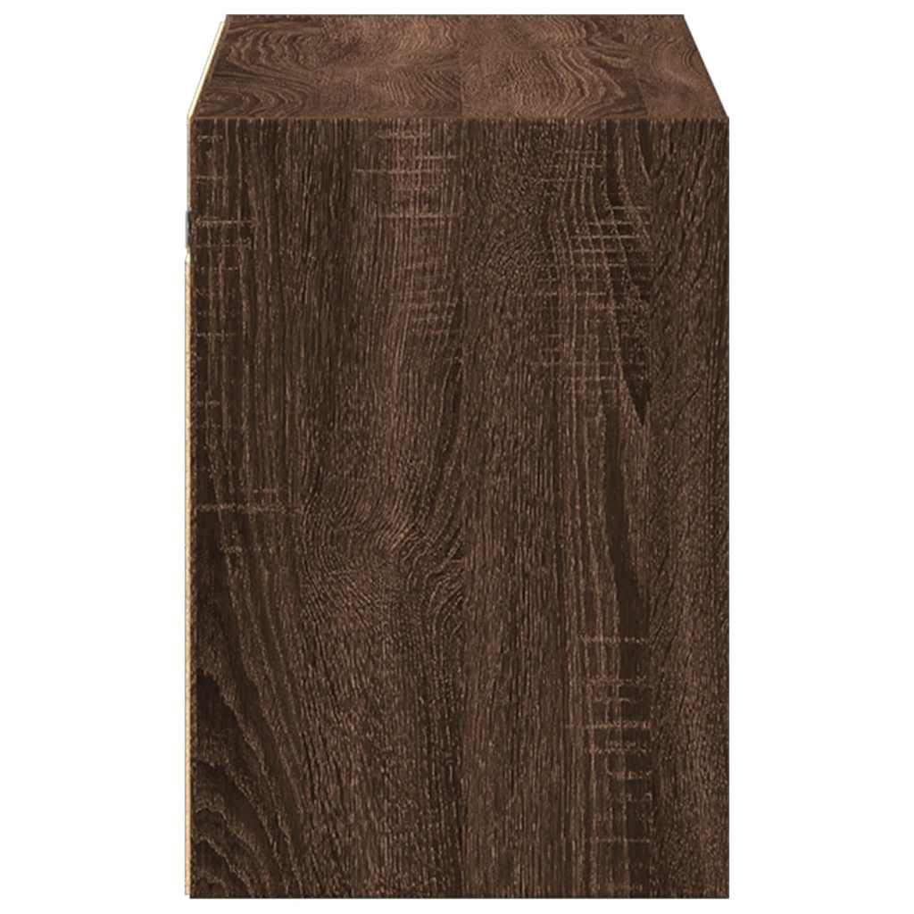 TV-Wandschrank LED-Beleuchtung Braun Eichen-Optik 100x31x45 cm