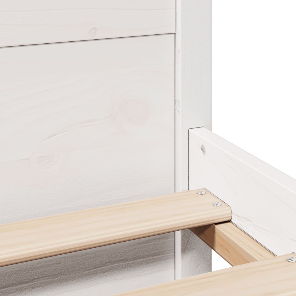 Bettgestell mit Kopfteil ohne Matratze Weiß 160x200 cm