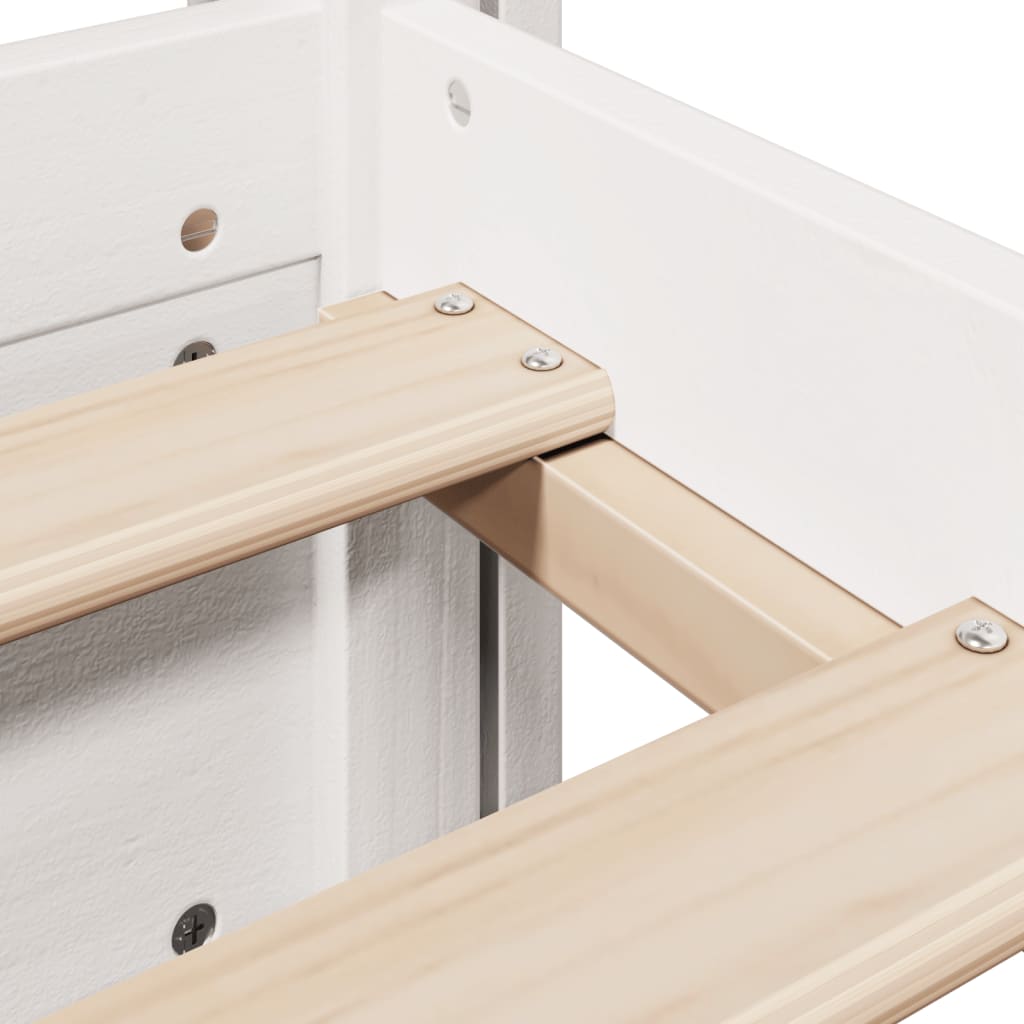 Bettgestell mit Kopfteil ohne Matratze Weiß 90x190 cm