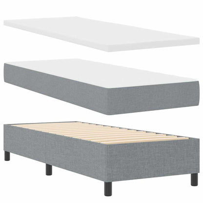 Boxspringbett mit Matratze Hellgrau 100 x 200 cm Stoff
