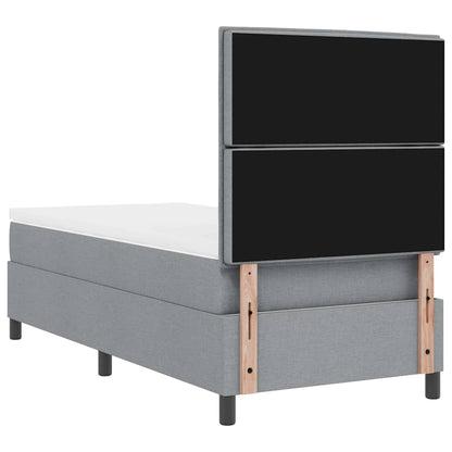 Boxspringbett mit Matratze Hellgrau 100 x 200 cm Stoff