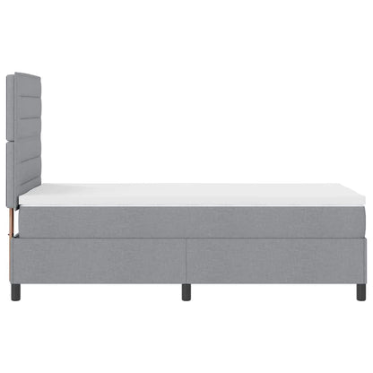 Boxspringbett mit Matratze Hellgrau 100 x 200 cm Stoff