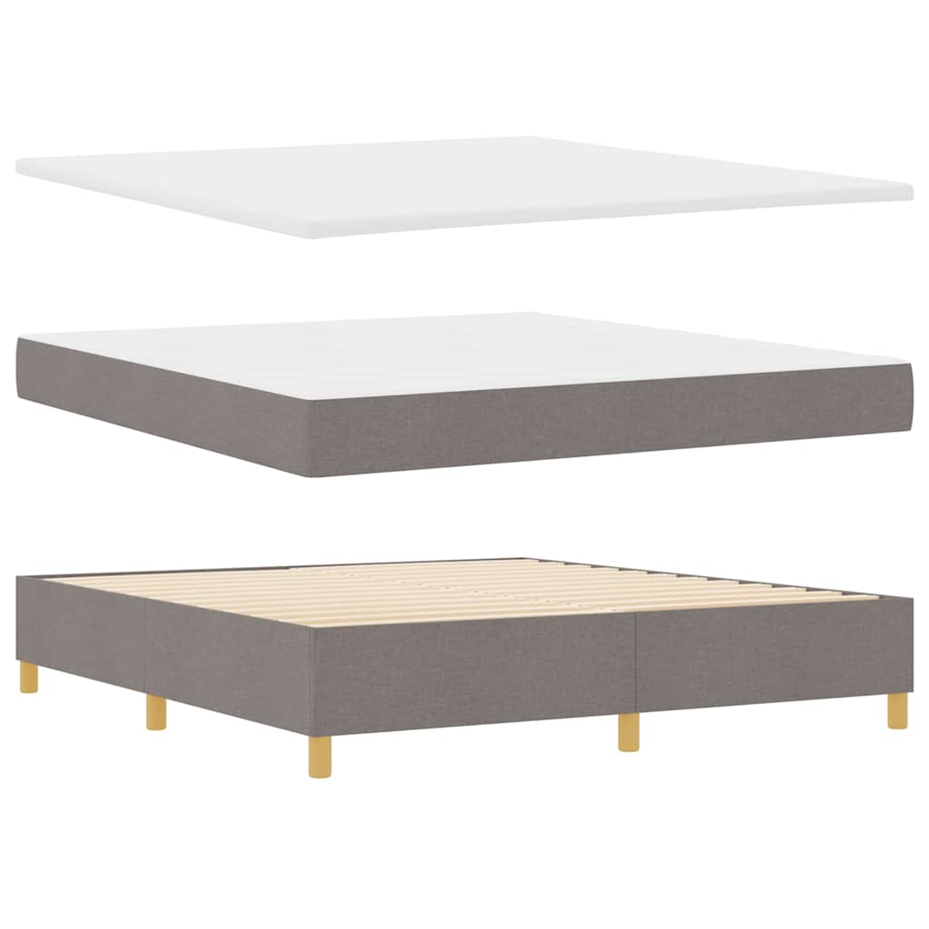 Boxspringbett mit Matratze Taupe 200 x 180 cm Stoff