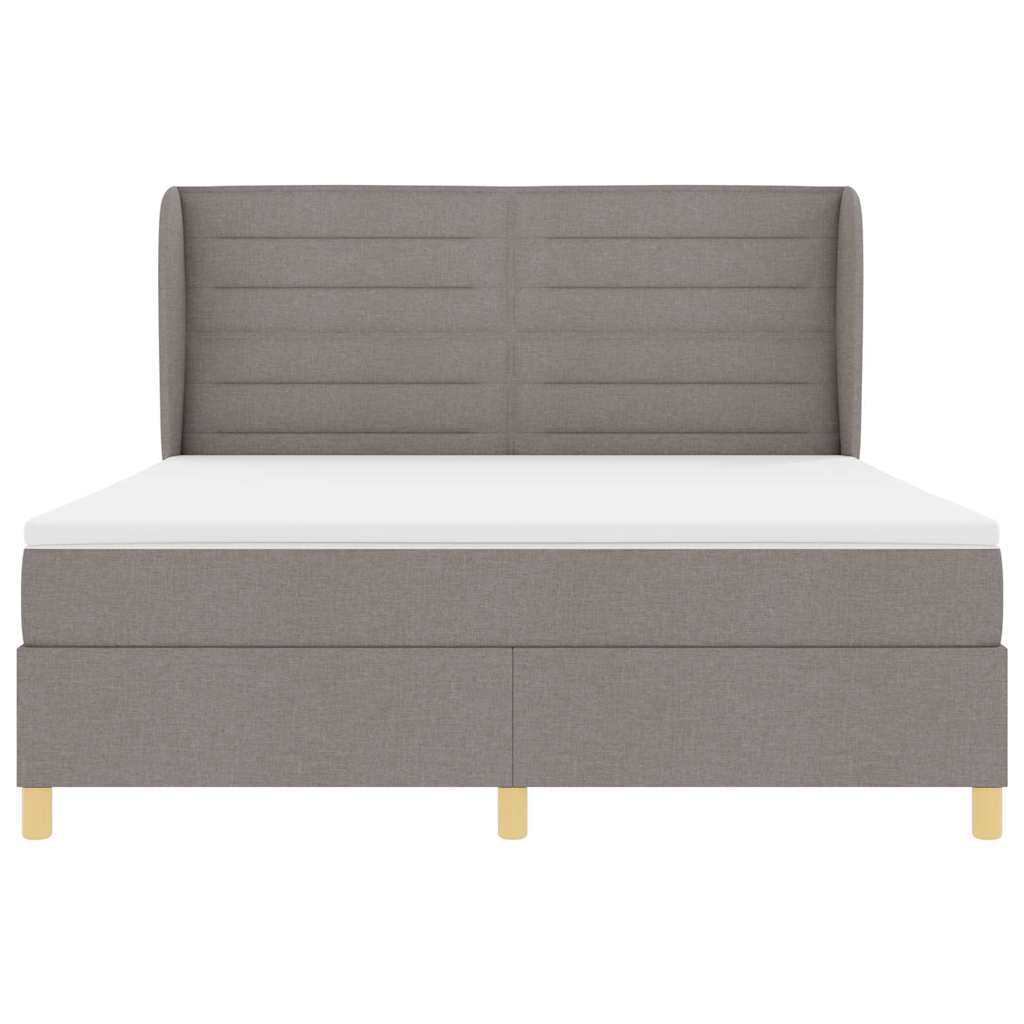 Boxspringbett mit Matratze Taupe 200 x 180 cm Stoff