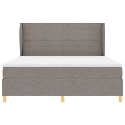Boxspringbett mit Matratze Taupe 200 x 180 cm Stoff