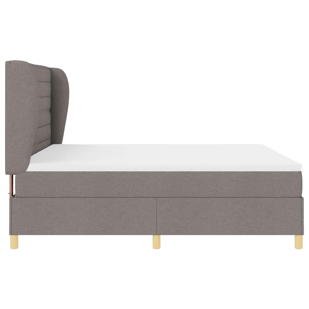 Boxspringbett mit Matratze Taupe 200 x 180 cm Stoff