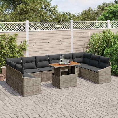 Garten Essgruppe mit Kissen 11 pcs Grau und Braun