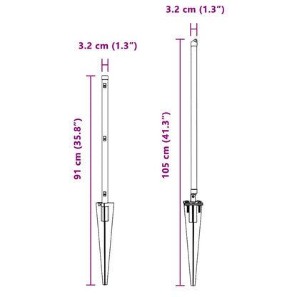 Zaunpfosten 26 pcs Grau 3,2 x 3,2 x 105 cm