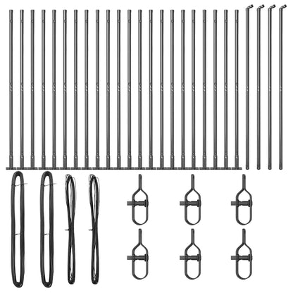 Zaunpfosten 26 pcs Grau 3,2 x 3,2 x 170 cm