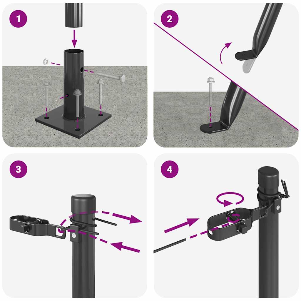 Zaunpfosten 26 pcs Grau 3,2 x 3,2 x 170 cm