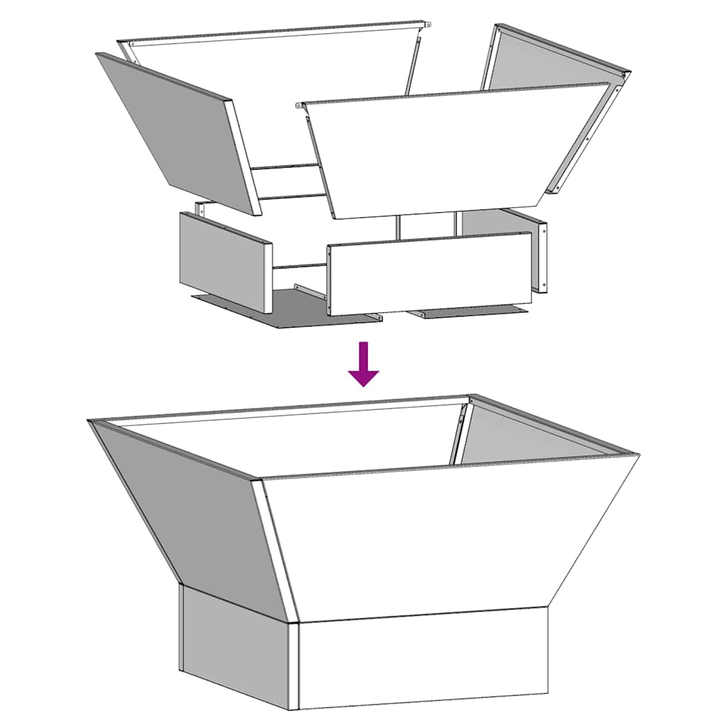 Feuerstelle Schwarz 60 x 60 x 35 cm Stahl