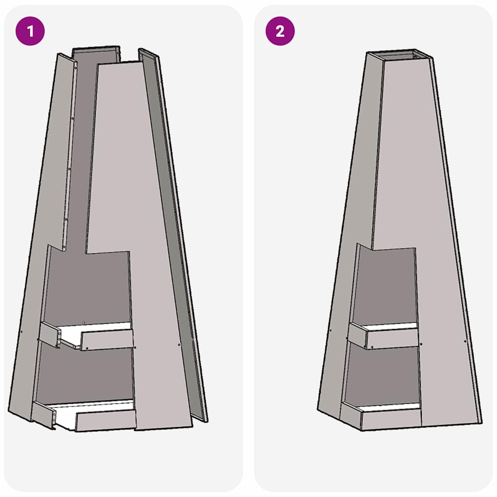 Feuerstelle Schwarz 35 x 35 x 100 cm Stahl