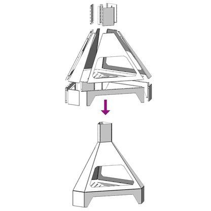 Feuerstelle Schwarz 50 x 43 x 52 cm Stahl