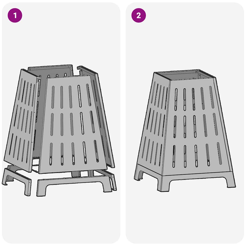 Feuerstelle Schwarz 50 x 50 x 70 cm Stahl