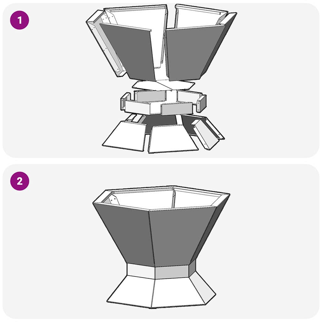 Feuerstelle Schwarz 50 x 50 x 40 cm Stahl