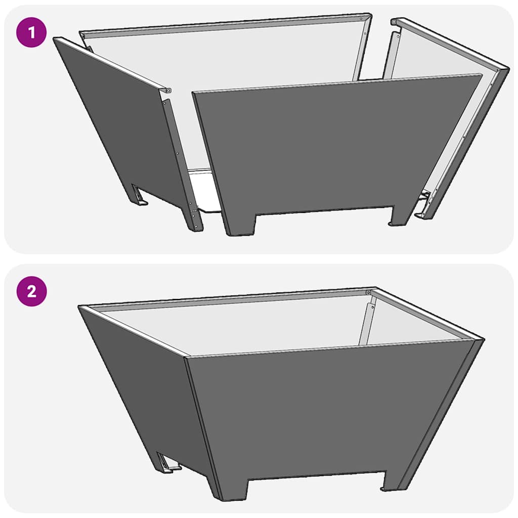 Feuerstelle Schwarz 60 x 60 x 30 cm Stahl
