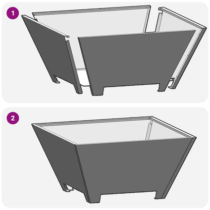 Feuerstelle Schwarz 60 x 60 x 30 cm Stahl