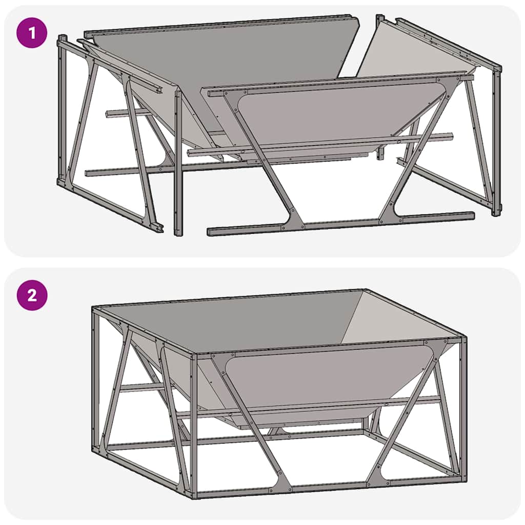 Feuerstelle Schwarz 80 x 80 x 40 cm Stahl