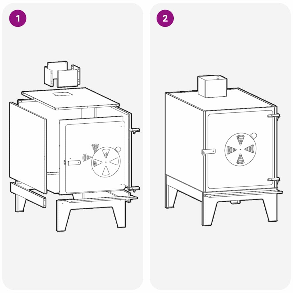 Campingkocher Schwarz 35 x 50 x 60 cm Kaltgewalzter Stahl