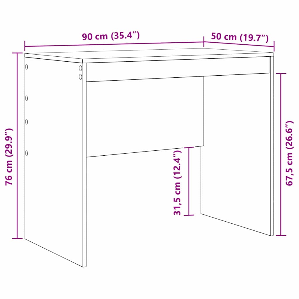 Schreibtisch Altholz 90 x 50 x 76 cm