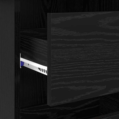 Schreibtisch Schwarz Eichen-Optik 90 x 37,5 x 75 cm