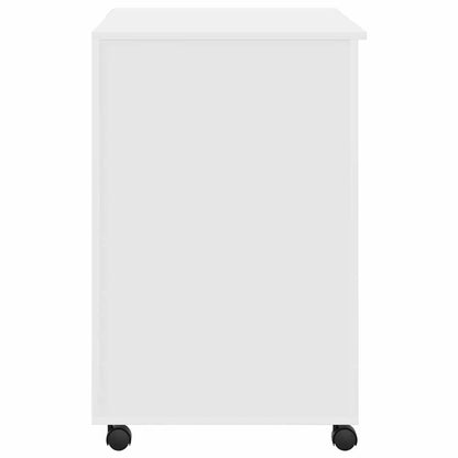 Tisch mit Rädern mit Regal Weiß 91 x 50 x 77 cm Holzwerkstoff
