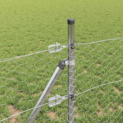 Zaunpfosten Silber 100 x 0,8 m (36 mm Maschenweite) Stahl