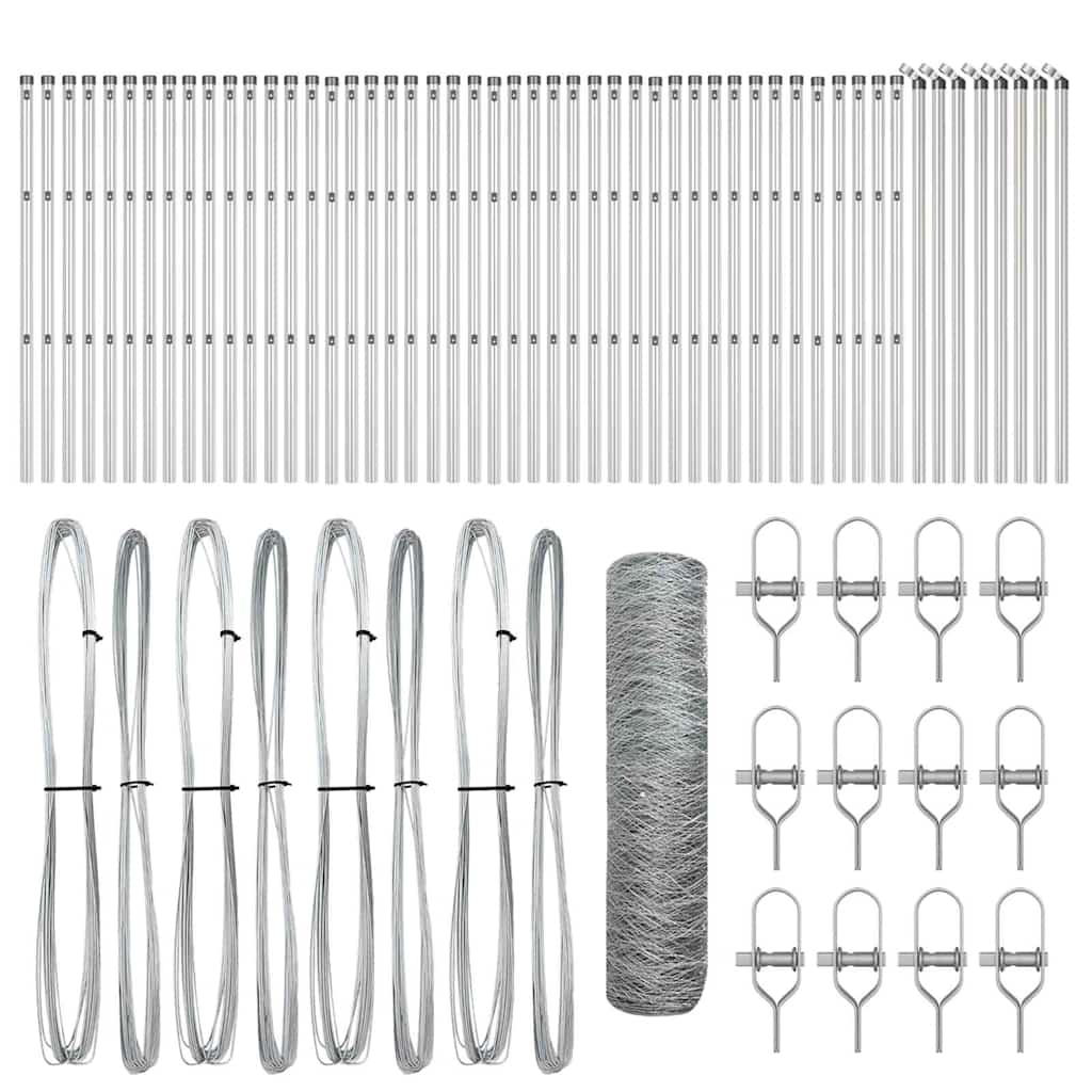 Zaunpfosten Silber 100 x 0,8 m (36 mm Maschenweite) Stahl