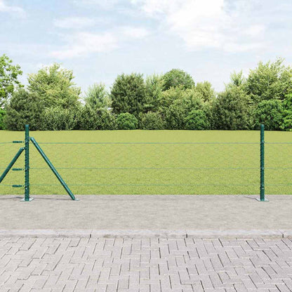 Zaunpfosten Grün 25 x 0,4 m (50 mm Mesh) Stahl und PVC