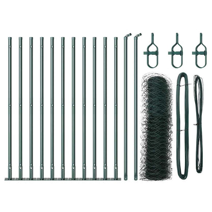 Zaunpfosten Grün 25 x 0,4 m (50 mm Mesh) Stahl und PVC