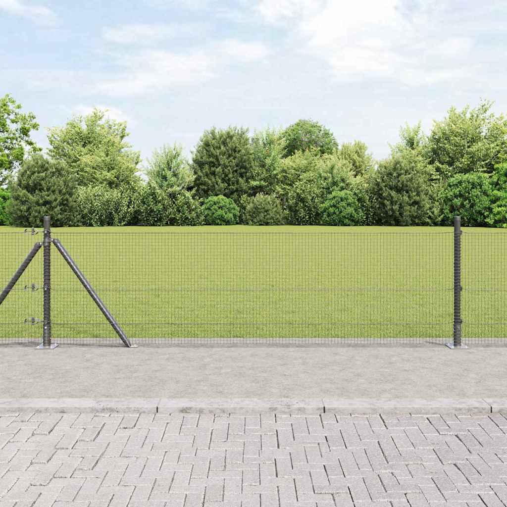 Zaunpfosten Grau 25 x 0,5 m (16 x 16 mm Netz) Stahl