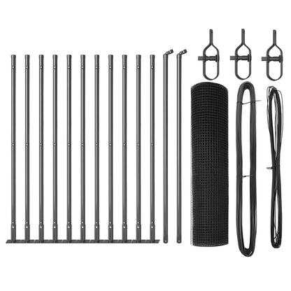 Zaunpfosten Grau 25 x 0,5 m (16 x 16 mm Netz) Stahl