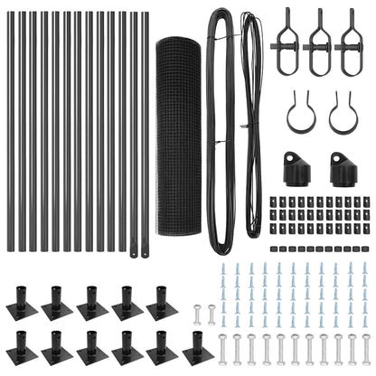 Zaunpfosten Grau 25 x 0,5 m (16 x 16 mm Netz) Stahl