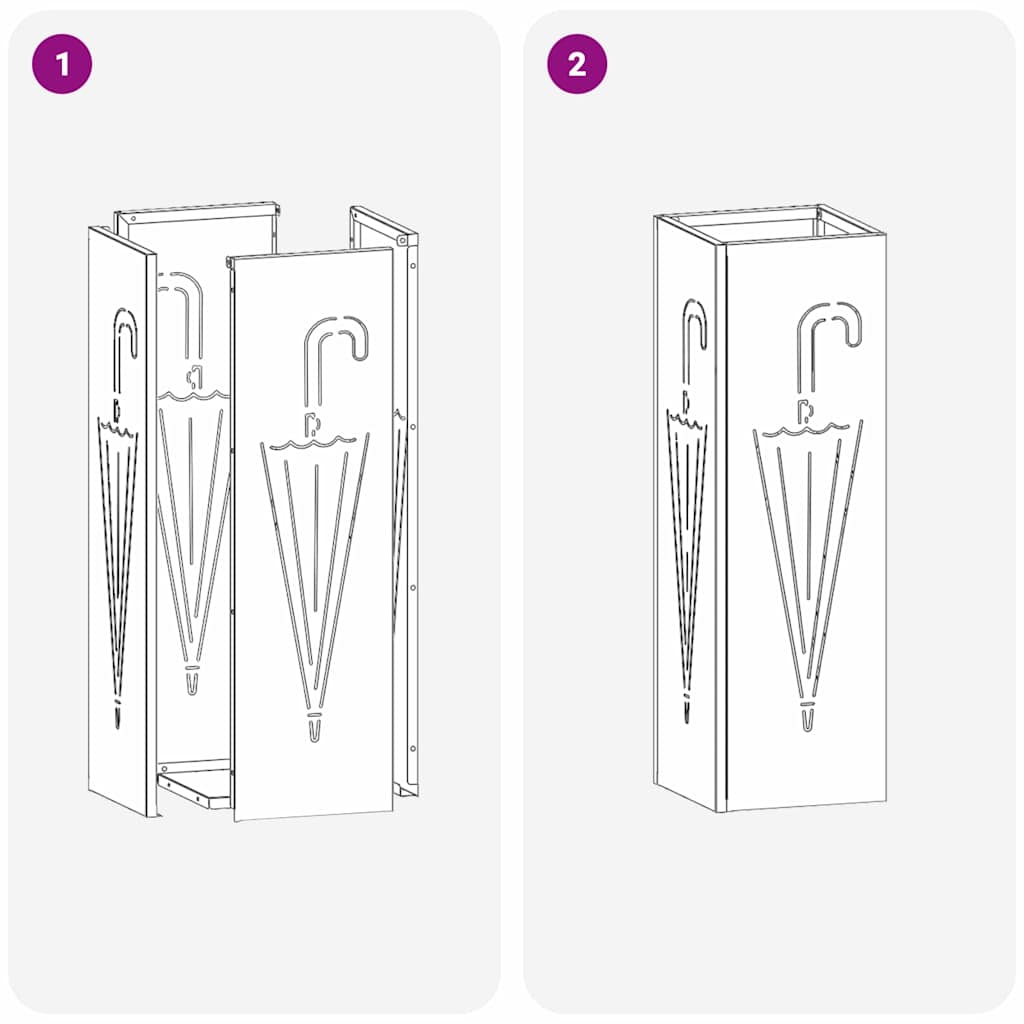 Sonnenschirmhalter mit Speicher Weiß 15,5 x 15,5 x 49 cm Metall