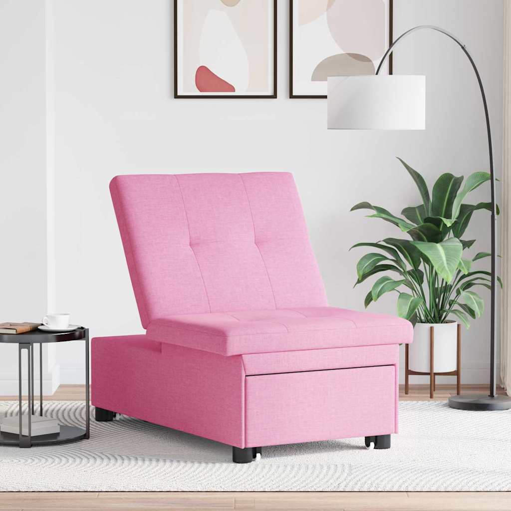 Schlafsofa Ausziehbar Rosa 194 x 50 x 82 cm Stoff
