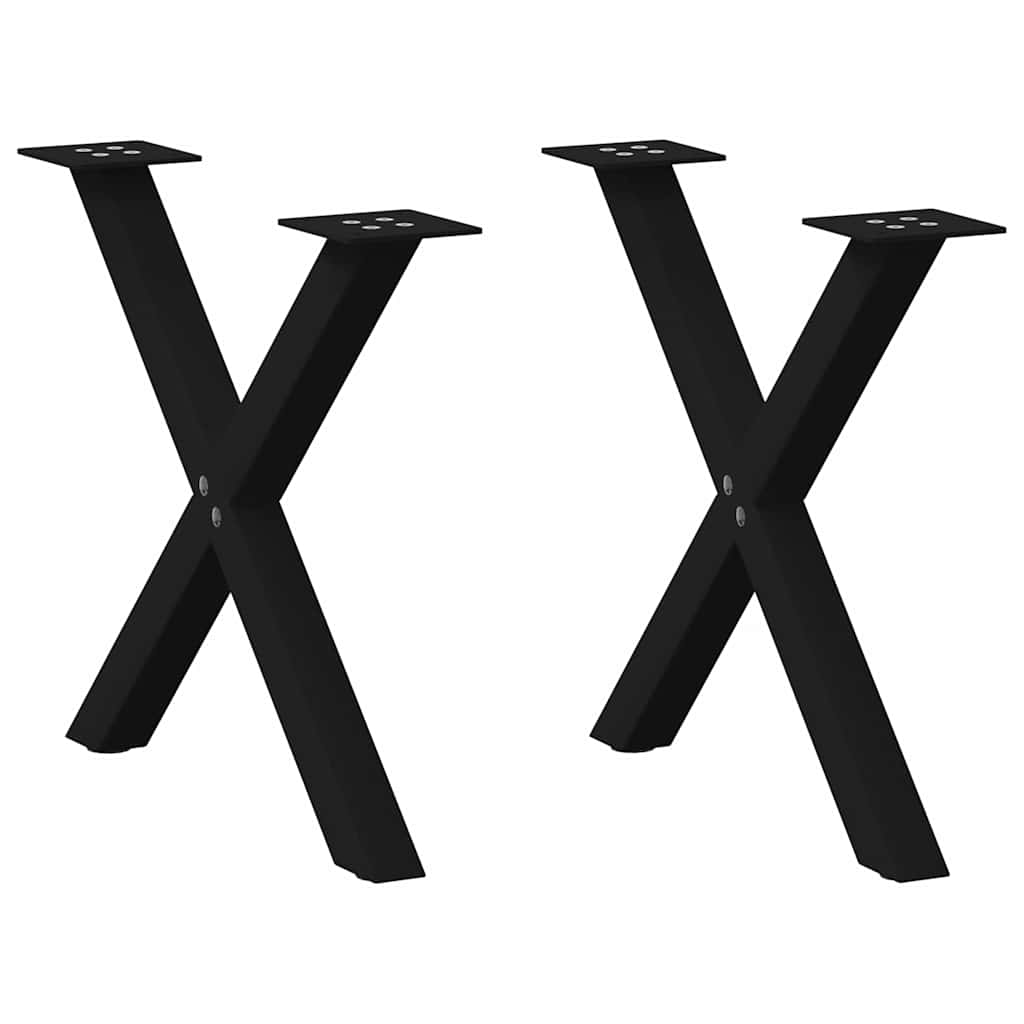 Couchtischbeine X-Form 2 Stk. Schwarz 50x(42-43) cm Stahl