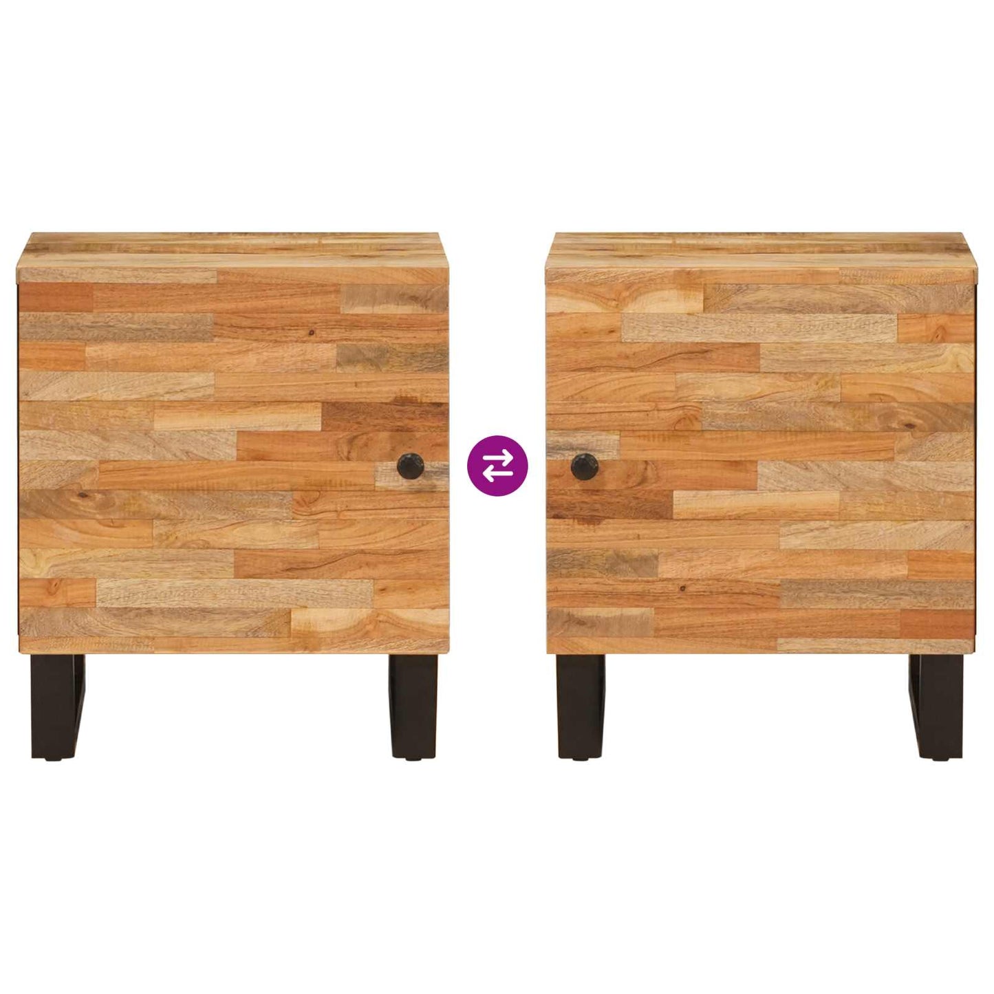 Nachttisch Braun 40 x 33 x 46 cm Massivholz Mango