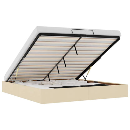 Ottoman-Bett ohne Matratze Creme 200x200 cm Stoff