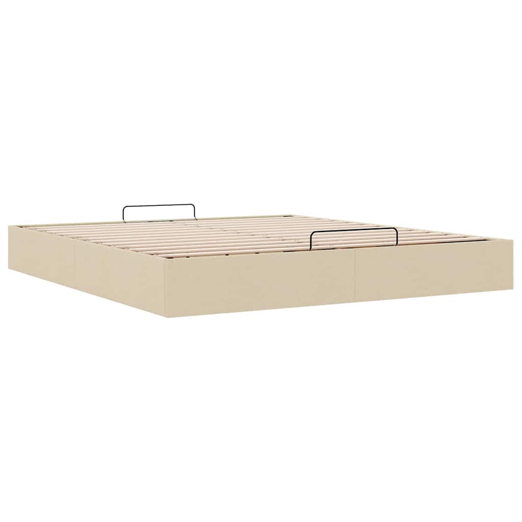 Ottoman-Bett ohne Matratze Creme 200x200 cm Stoff