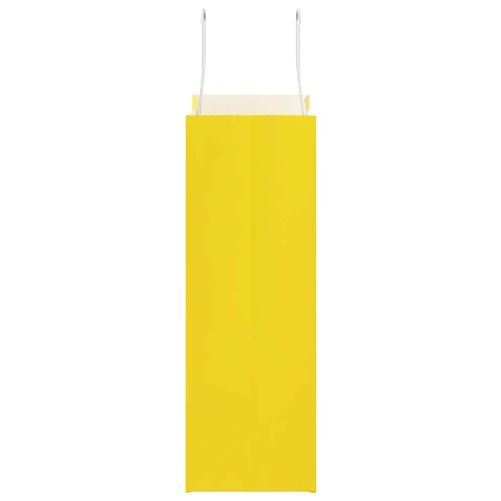 Papiertragetaschen 250 Stk. mit Henkeln Gelb 21x11x31 cm
