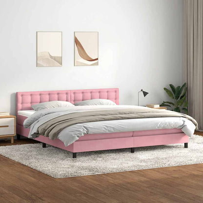 Boxspringbett mit Matratze Rosa 180x210 cm Samt