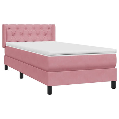 Boxspringbett mit Matratze Rosa 80x220 cm Samt
