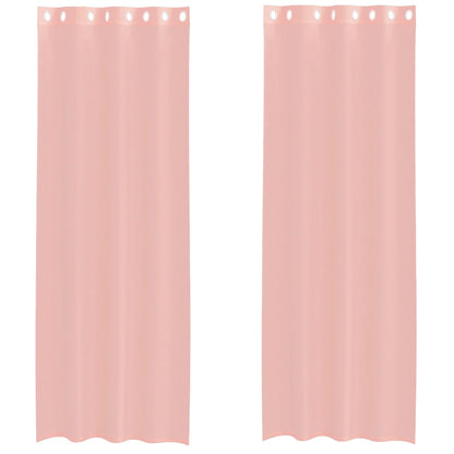 Voile Vorhänge mit Ösen 2 Stk. Rosa 140x260 cm