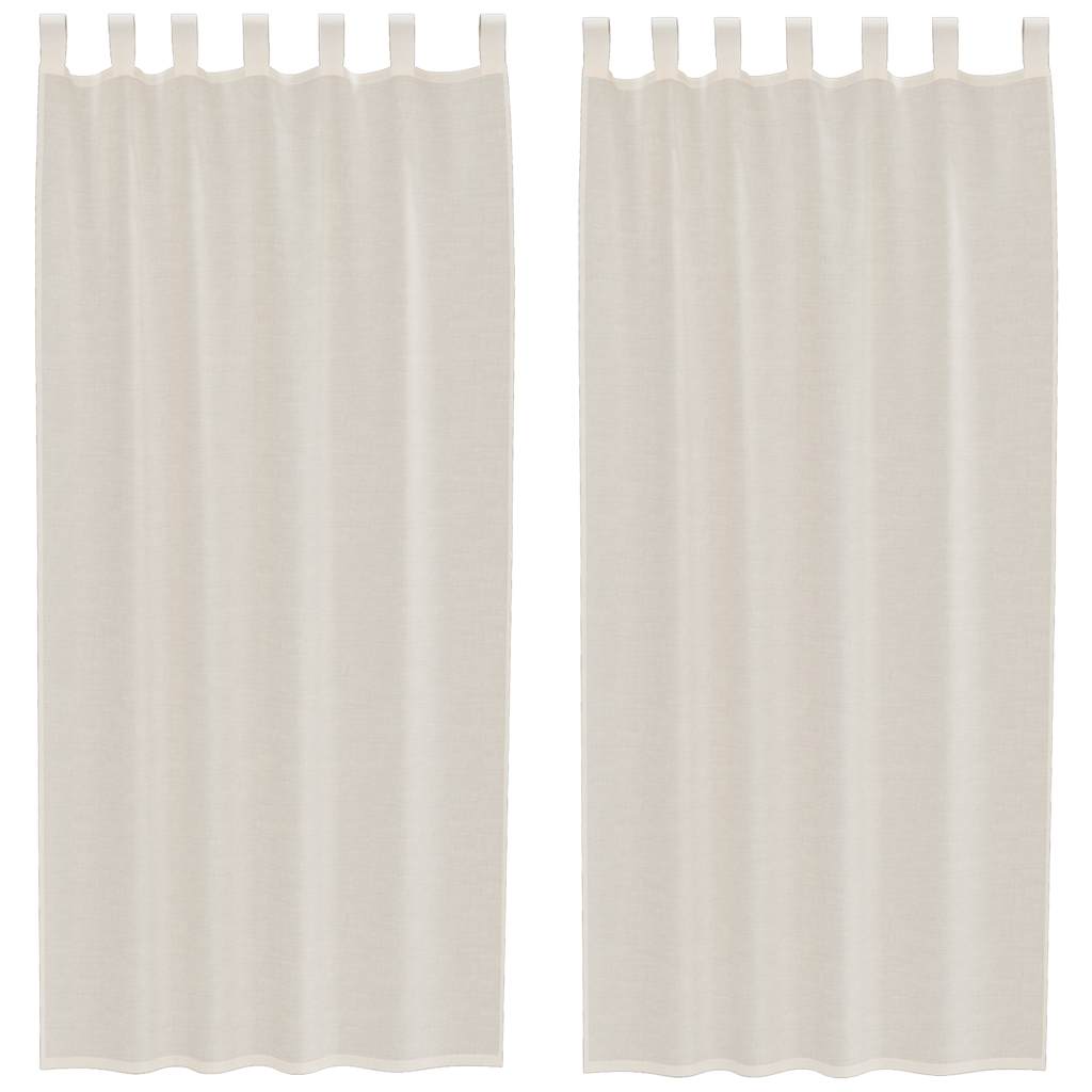 Voile Vorhänge mit Lasche 2 Stk. Creme