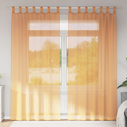 Voile Vorhänge mit Schlaufen 2 Stk. Orange 140x245 cm