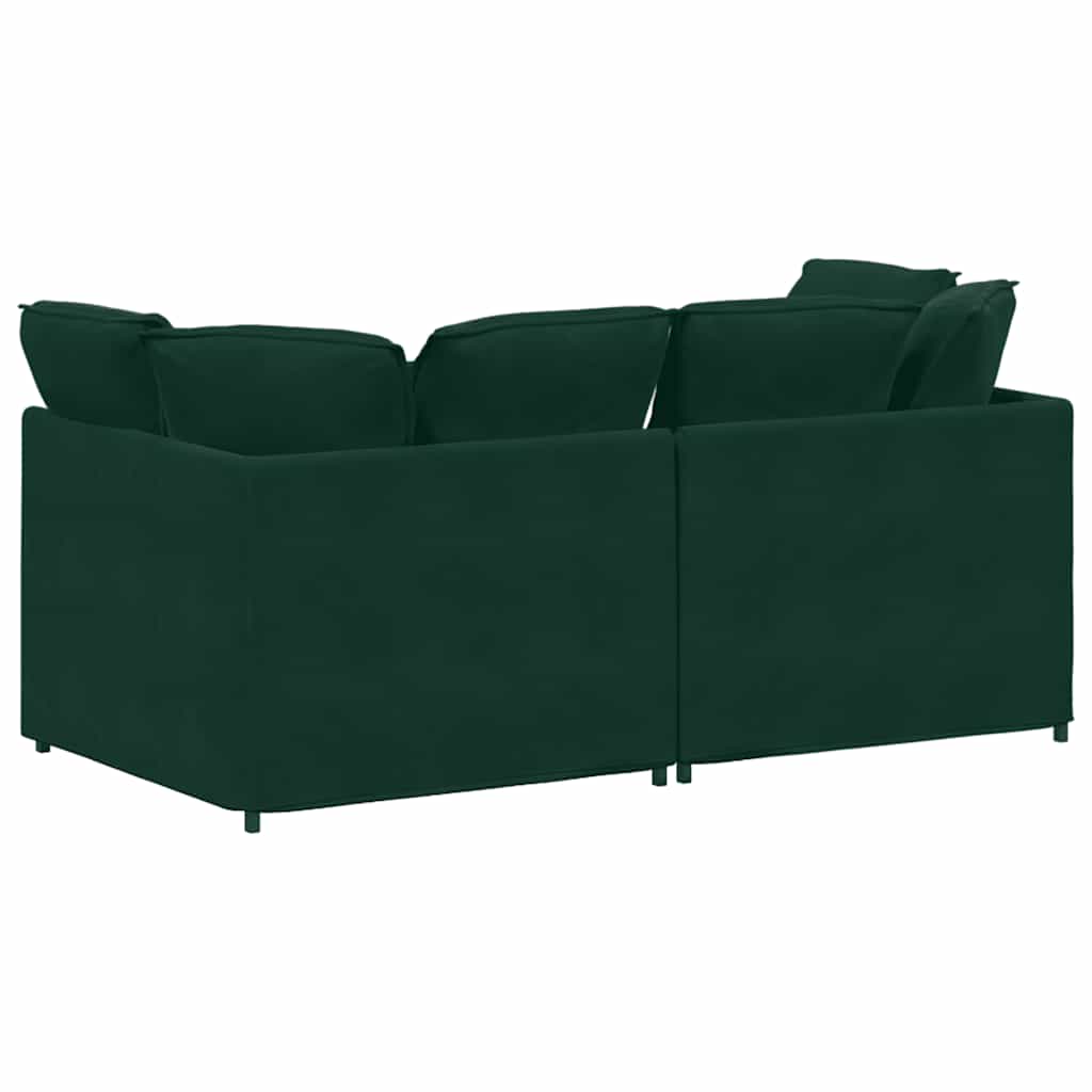 Modulares Sofa mit Kissen Samt Dunkelgrün