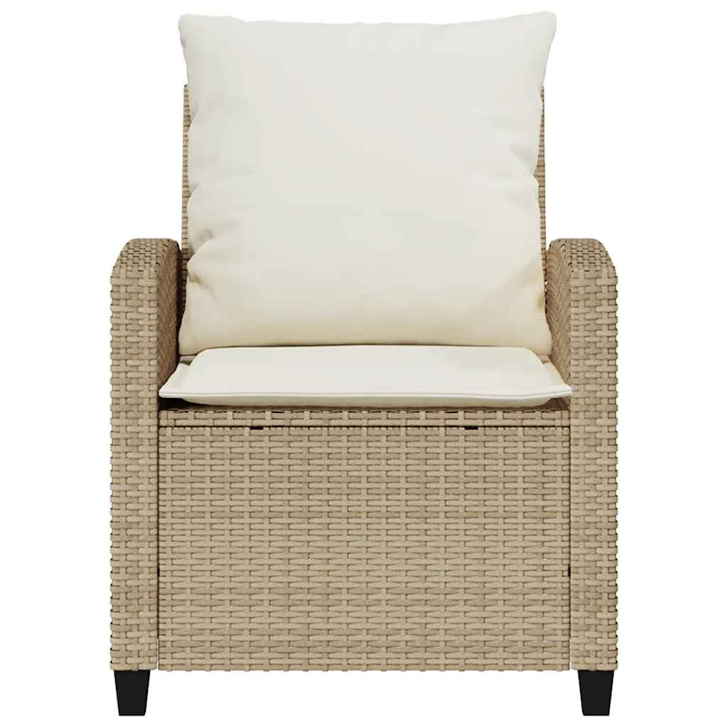 4-tlg. Garten-Sofagarnitur mit Kissen Beige Poly Rattan