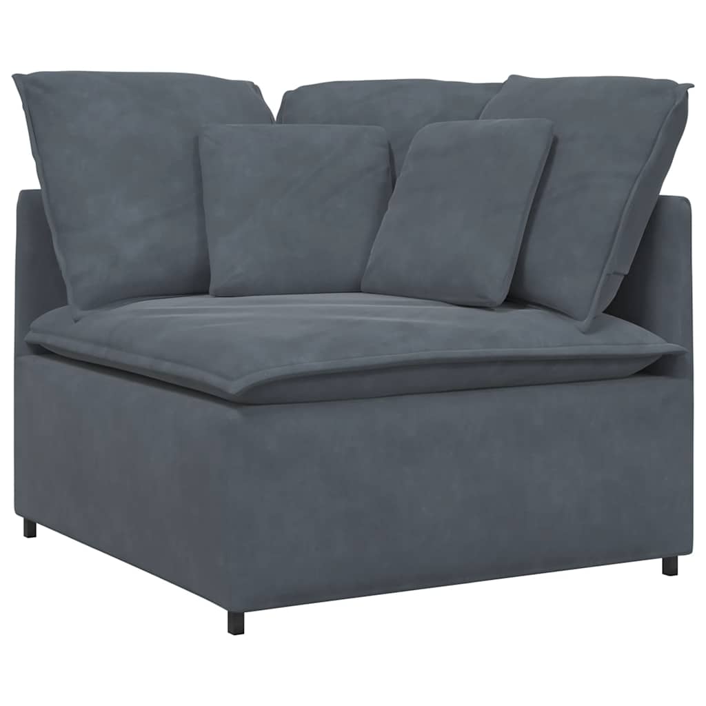 Modulares Sofa Eckmodul mit Kissen Dunkelgrau 100 cm