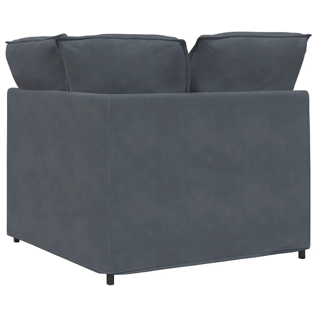 Modulares Sofa Eckmodul mit Kissen Dunkelgrau 100 cm