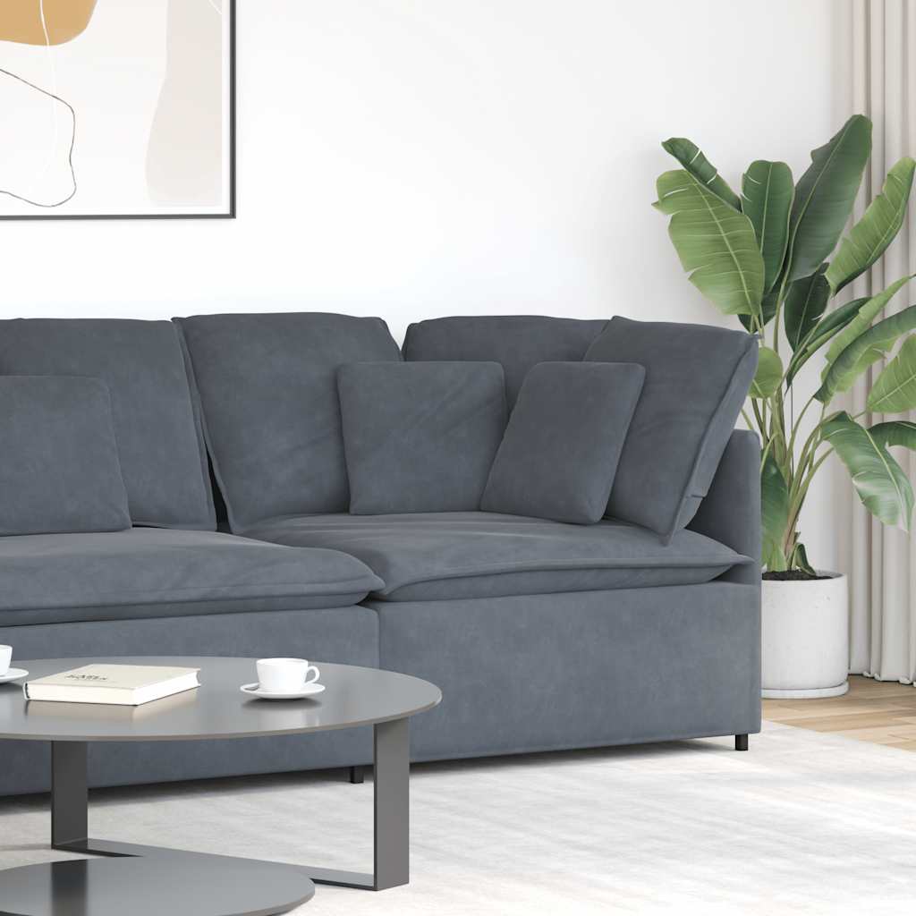 Modulares Sofa Eckmodul mit Kissen Dunkelgrau 100 cm